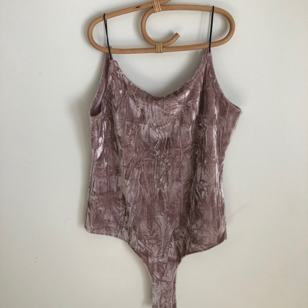 Blush velvet bodysuit